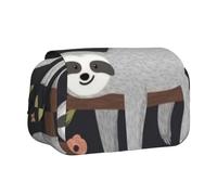 YFSGDLBN Follow Your Dreams - Astuccio portapenne con stampa di bradipo doppio a conchiglia