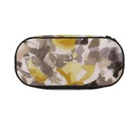 YFSGDLBN Giallo Grigio Fiore Stampato Matita Bag Matita Astuccio Astuccio Astuccio Portatile Cancelleria Pouch, Nero , Taglia unica, Portamonete