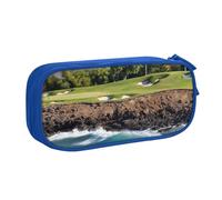 YFSGDLBN Hawaii Beach Golf Course stampato grande capacità matita caso doppio sacchetto di cancelleria portatile, Blu, Taglia unica, Portamonete