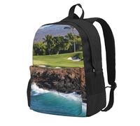 YFSGDLBN Hawaii Beach Golf Course zaino adulto stampato Zaino da viaggio di grande capacità
