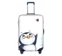 YFSGDLBN I Love Penguins - Copertura protettiva per valigia, elasticizzata, motivo: pinguini, bianco, S