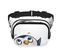 YFSGDLBN I Love Penguins - Marsupio quadrato a doppio strato, con stampa, per tutti i giorni, Nero , Taglia unica