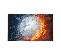 YFSGDLBN Ice and Fire Pallavolo stampato Face Wash Cloth Asciugamano ad asciugatura rapida