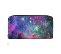YFSGDLBN La galassia variopinta ha stampato la borsa lunga della moneta del cuoio genuino, Nero , Taglia unica