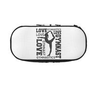 YFSGDLBN Love Gymnastics - Astuccio per matite con stampa, astuccio portatile per cancelleria, Nero , Taglia unica, Portamonete