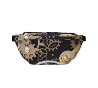 YFSGDLBN Marsupio a tracolla con ingranaggi meccanici Steampunk stampato borsa casual quotidiana, Nero , Taglia unica