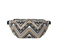 YFSGDLBN Marsupio a tracolla con stampa a zigzag bianco e nero marrone chiaro, Nero , Taglia unica