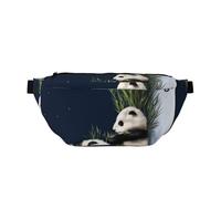 YFSGDLBN Marsupio a tracolla con stampa panda e luna, stile casual, per tutti i giorni, Nero , Taglia unica