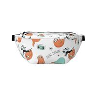 YFSGDLBN Marsupio con stampa bradipo marrone marsupio casual quotidiano, Nero , Taglia unica