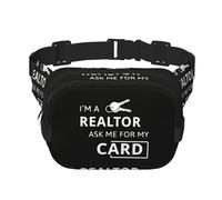 YFSGDLBN Marsupio quadrato a doppio strato con stampa I'm A Realtor Ask Me, Nero , Taglia unica