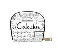 YFSGDLBN Matematica Geometria Geek Calculus Stampato Shell Card Bag Zip Card Holder Coin Organizer, bianco, Taglia unica