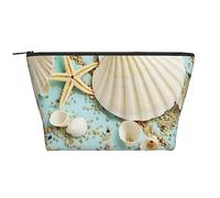 YFSGDLBN Ocean Sea Beach Seashells Starfish Blue Printed Daily Storage Bag Makeup Bag Portable Travel Cosmetic Bag, Nero , Taglia unica