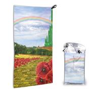 YFSGDLBN Papaveri Campo Giallo Brick Road stampato Asciugamano ad asciugatura rapida 40,6 x 80 cm asciugamano