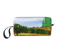 YFSGDLBN Papaveri Campo Giallo Brick Road stampato Ricevere borsa Portatile Viaggio Cosmetici Bag Toiletry Bag Storage Bag, bianco, Taglia unica