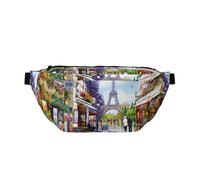 YFSGDLBN Parigi Street Scene Torre Eiffel stampato Crossbody Marsupio quotidiano casual petto bag, Nero , Taglia unica