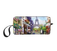 YFSGDLBN Parigi Street Scene Torre Eiffel stampato Ricevere borsa portatile Viaggio Cosmetici Bag Toiletry Bag Storage Bag, bianco, Taglia unica