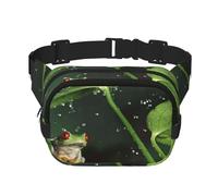 YFSGDLBN Peace Tree Frog stampato quadrato doppio strato Marsupio quotidiano casual petto bag, Nero , Taglia unica