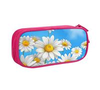 YFSGDLBN Primavera Margherita Fiori Stampato Grande Capacità Matita Astuccio Doppio Astuccio Portatile Cancelleria Pouch, rosa, Taglia unica, Portamonete
