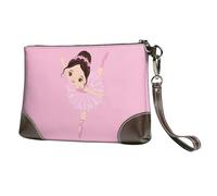 YFSGDLBN Rainbow Colored Gay Pride Cuori Stampato Pochette In Vera Pelle Portafoglio Frizione Zip Card Case, Bambina ballerina ballerina, Taglia unica