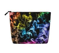 YFSGDLBN Sacchetto cosmetico di viaggio di immagazzinaggio quotidiano della borsa di trucco della canapa falso stampato del fumo vari, Nero , Taglia unica