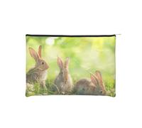 YFSGDLBN Sacchetto cosmetico riutilizzabile della borsa cosmetica della carta stampata divertente dei conigli