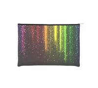 YFSGDLBN Sacchetto cosmetico riutilizzabile della borsa cosmetica stampata del neon dell'arcobaleno