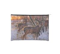 YFSGDLBN Sacchetto cosmetico riutilizzabile della borsa cosmetica stampata dell'immagine dei cervi