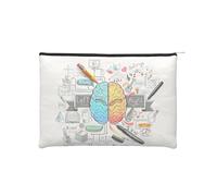 YFSGDLBN Sacchetto cosmetico riutilizzabile di carta stampata del cervello umano