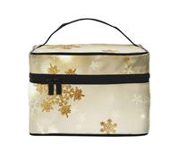 YFSGDLBN Sacchetto cosmetico stampato natalizio in seta dorata