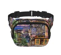 YFSGDLBN San Francisco - Marsupio quadrato stampato a doppio strato per tutti i giorni, Nero , Taglia unica