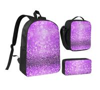 YFSGDLBN Set di borsa per la scuola da 43,2 cm con glitter viola scintillante