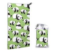 YFSGDLBN Sfondo verde panda stampato Asciugamano ad asciugatura rapida 40,6 x 80 cm asciugamano
