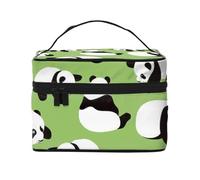 YFSGDLBN Sfondo verde Panda stampato Cosmetic Bag Storage Bag Makeup Bag