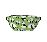 YFSGDLBN Sfondo verde Panda stampato Crossbody Marsupio Daily Casual Borsa Petto, Nero , Taglia unica