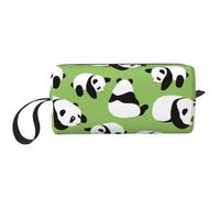 YFSGDLBN Sfondo verde panda stampato Ricevere borsa portatile da viaggio Cosmetic Bag Toiletry Bag Storage Bag, bianco, Taglia unica