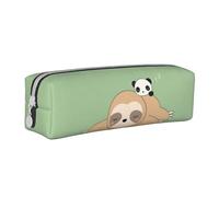 YFSGDLBN Simpatico panda e bradipo stampato in pelle astuccio portatile cancelleria sacchetto penna caso, bianco, Taglia unica, Portamonete