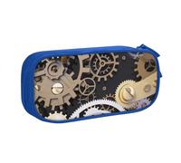 YFSGDLBN Steampunk Meccanico Ingranaggi Stampati Grande Capacità Matita Astuccio Doppio Sacchetto di Cancelleria Portatile, Blu, Taglia unica, Portamonete