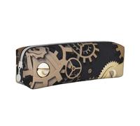 YFSGDLBN Steampunk Meccanico Ingranaggi Stampato Astuccio In Pelle Portatile Cancelleria Pouch Pen Case, bianco, Taglia unica, Portamonete