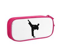 YFSGDLBN Taekwondo, astuccio per matite con stampa di arti marziali, grande capacità, astuccio per cancelleria portatile, rosa, Taglia unica, Portamonete