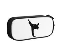 YFSGDLBN Taekwondo, astuccio per matite con stampa di arti marziali, grande capacità, astuccio per cancelleria portatile, Nero , Taglia unica, Portamonete