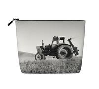 YFSGDLBN Trattore Agricoltura Tranquil Stampato Finta Canapa Trucco Sacchetto di Immagazzinaggio Giornaliero Sacchetto Cosmetico di Vi, Nero , Taglia unica