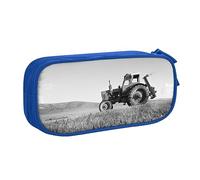 YFSGDLBN Trattore Agricoltura Tranquil stampato Grande Capacità Matita Astuccio Doppio Sacchetto di Cancelleria Portatile, Blu, Taglia unica, Portamonete