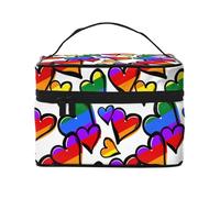 YFSGDLBN Trousse per cosmetici con stampa a cuori colorati arcobaleno