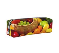 YFSGDLBN Varietà frutta fresca frutta stampata cassa di matita di cuoio della cancelleria portatile caso della penna del sacchetto, bianco, Taglia unica, Portamonete