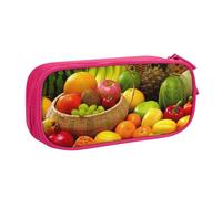 YFSGDLBN Varietà verdure fresche frutta stampata Grande Capacità Matita Caso Doppio Matita Pouch Portatile Cancelleria Pouch, rosa, Taglia unica, Portamonete