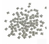 YFSHC 50 pezzi di perline distanziatrici in foglia d'oro color argento antico tibetano per la creazione di gioielli, accessori fai da te per ricamo, 6 mm, 50 pezzi