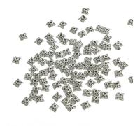 YFSHC 50 pezzi di perline distanziatrici in foglia d'oro color argento antico tibetano per la creazione di gioielli, accessori fai da te per ricamo, 6 mm, 50 pezzi