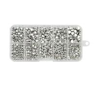YFSHC 500 pezzi 10 stile corona stella cuore distanziatore CCB oro argento placcato kit fai da te set scatola perline sciolte per la creazione di gioielli trovare braccialetti-argento