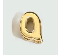 YFSHC Ciondolo a forma di lettera a forma di bolla 3D in acciaio inossidabile lucido, per la creazione di gioielli fai da te con collane e braccialetti - XP46998 - Colore oro Q