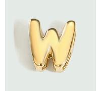 YFSHC Ciondolo a forma di lettera a forma di bolla 3D in acciaio inossidabile lucido, per la creazione di gioielli fai da te, collane e bracciali - XP46998 - Colore oro